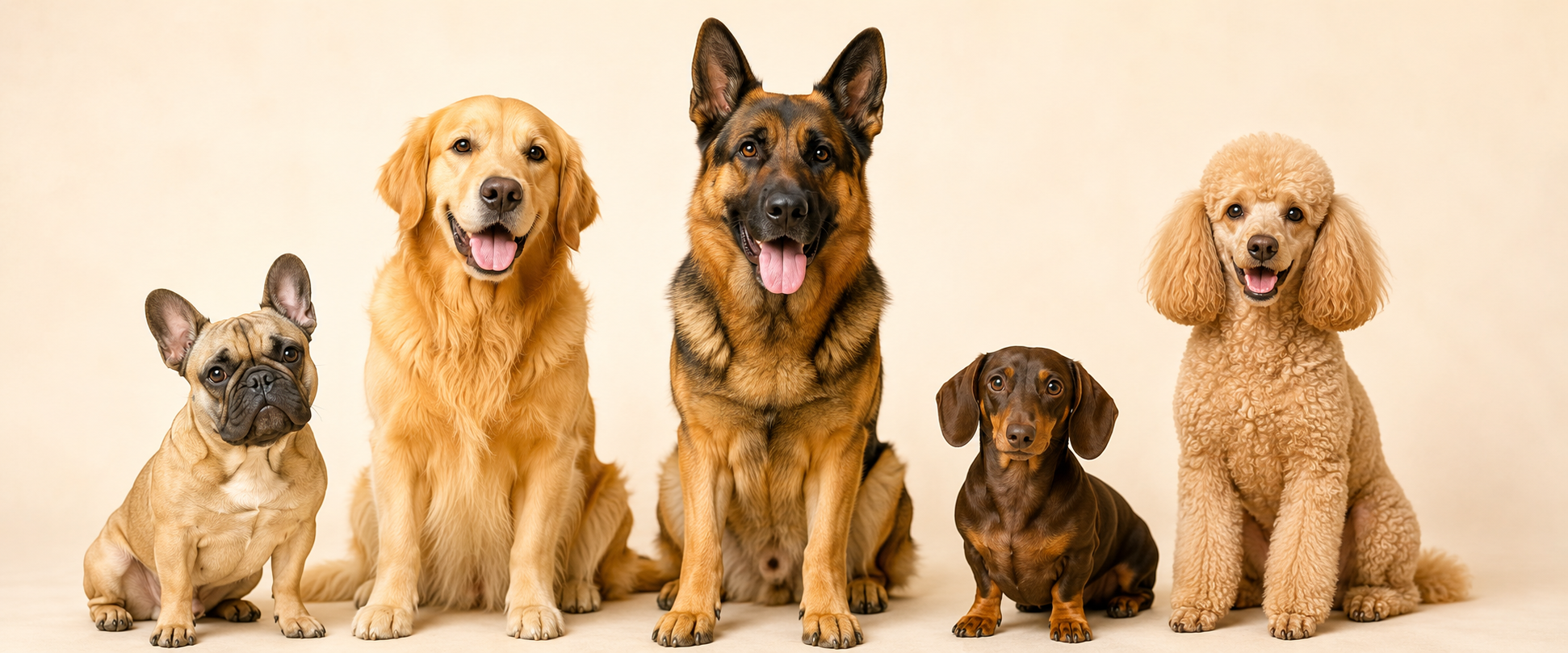Different dog breeds